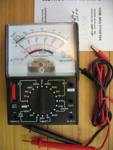 vintage 80&#039;s Gardner Bender GMT-19P Analog Multimeter battery tester Korea SUPER