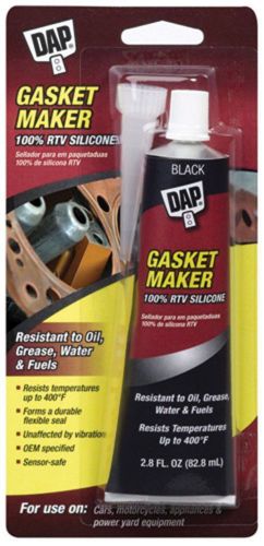 DAP Gasket Maker 100% RTV Silicone/Black OEM specified temp up to 400F 2.8oz.