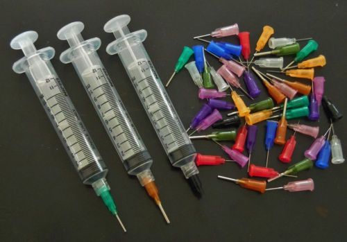 53pcs 10cc syringe smt smd pcb solder paste adhesive glue liquid dispenser efd for sale