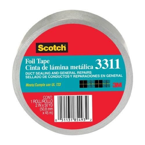 Scotch Aluminum Foil Tape 3311 Silver, 2 in x 10 yd 3.6 mil (Pack of 1) New