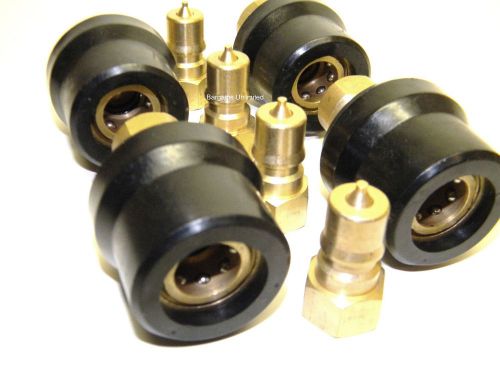 Carpet Cleaning Brass 1/4&#034; Quick Disconnect W/Heatshield (Set Of 4)