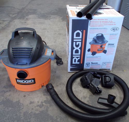 Ridgid wd0670 6 gallon  wet / dry vacuum 2.5 hp wd 0670 m-tool-005 for sale