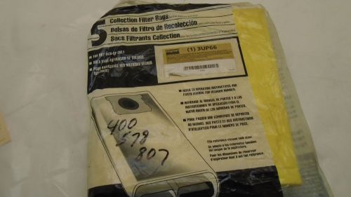 Dayton 3up66 vacuum filter bag, 2-ply, 10 to 14 gal., pack of 5 new for sale
