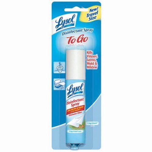 Lysol Brand Disinfectant Spray To Go, Crisp Linen Scent, 12 Cans (REC 79132)