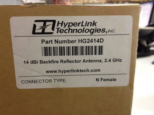Hyperlink / l-com hg2414d 2.4ghz ism band backfire dish antenna for sale