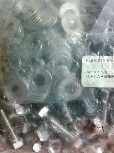 Lot of 252 flsmidth 3/8&#034; x 1 1/4 nc cap screw with nut and washer for sale