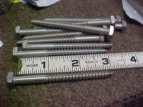 50 stainless steel lag bolt screws 1/4&#034;x 3&#034;   ss square head free shipping   b4 for sale