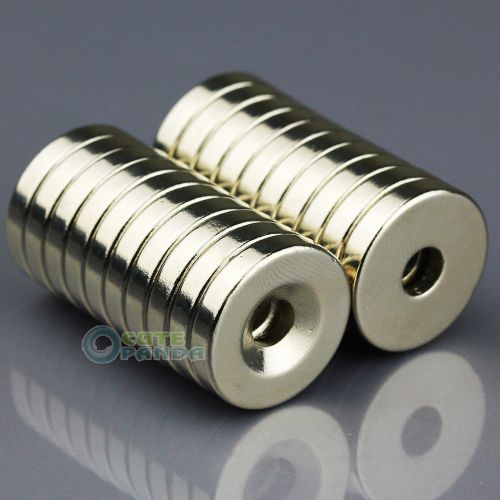 20pcs Round Neodymium Counter Sunk Ring Magnets 20 x 4mm Hole 5mm Rare Earth N50