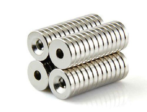 50pcs Strong Ring Magnet D 12X3mm Countersunk Hole:3mm Rare Earth Neodymium N50