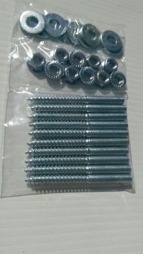 Hanger bolt zinc plated steel 5/16-18x3-1/2l. &amp; 5/16-18 zinc nut, &amp; washer lot10 for sale