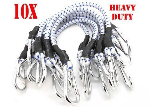 10pc 24&#034; heavy duty bungee cords 24 inch thick tie downs w/ hooks cal-hawk brand for sale