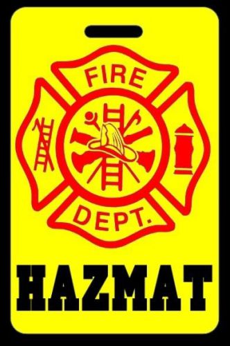 Hi-viz yellow hazmat firefighter luggage/gear bag tag - free personalization for sale