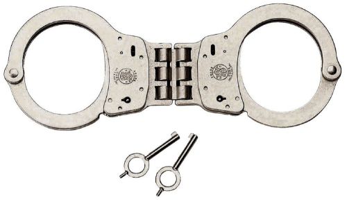 SMITH &amp; WESSON Nickel Tactical Law Enforcement Hinged Handcuffs 10089