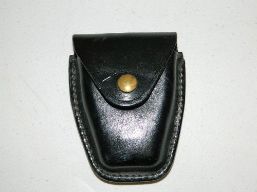 Gun leather 116f black leather police handcuff case holster for sale
