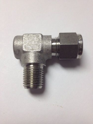 Male connector elbow 1/4&#034; male pipe  - 3/8&#034; tube, stainless air fitting s-joint for sale