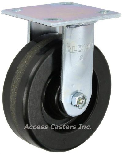16TM06201R 6&#034; x 2&#034; Albion Rigid Plate Caster, Phenolic Wheel, 1200 lbs Capacity