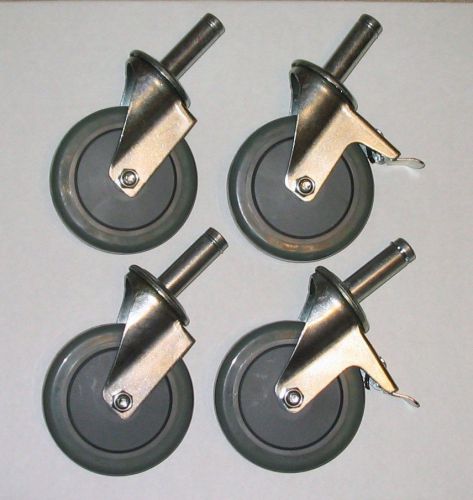 Set of 4 tente® industrial grade swivel casters, 2 w/locking brake 4” wheel-new for sale