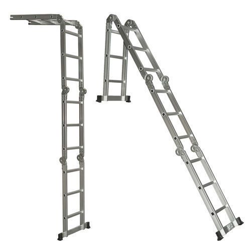 Folding Step Ladder Multi Purpose Aluminum Ladder Scaffold Extendable Heavy Duty