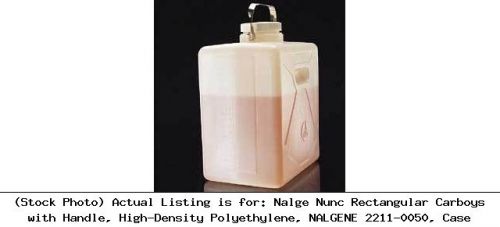 Nalge nunc rectangular carboys with handle, high-density polyethylene: 2211-0050 for sale