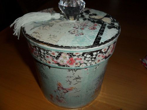 Michaels Ashland signature accent Flower floral storage container canister 5.5&#034;