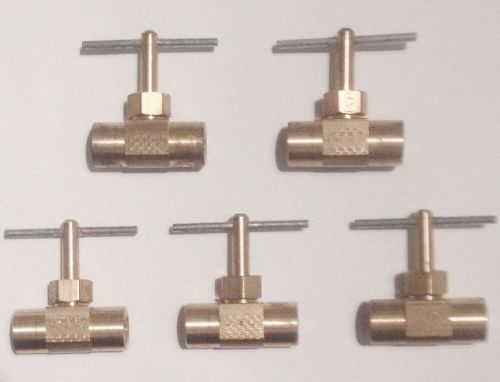 5 pac of 1/8 female thread brass needle valve for sale