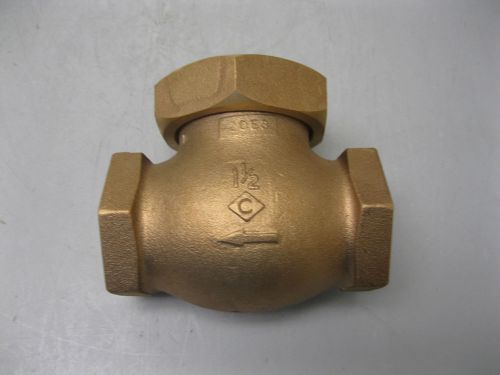 1-1/2&#034; Crane 300# CWP BRNZ THRD Lift Check Valve NEW H4 (1716)