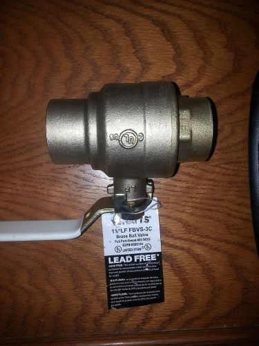 Watts 1 1/2 inch lf fbvs-3c brass ball valve full port sweat 600 wog brand new for sale