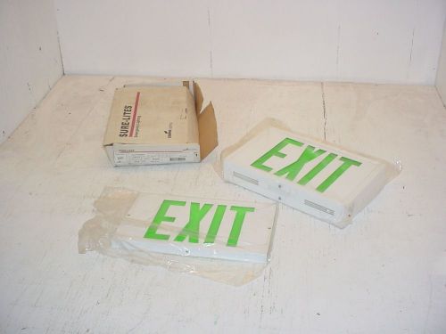 Cooper sure light exit sign slx70gwh self powered green letters nib new for sale