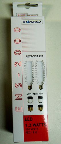 Standard #27115 120V 1.2W U-Shape RED LED Exit Retro-Fix Lamps w/Adaptors 2 PK