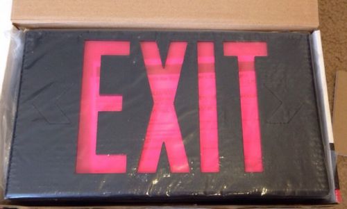 Sure-lites lpx70rbk polycarbonate led exit sign black housing new red letters for sale
