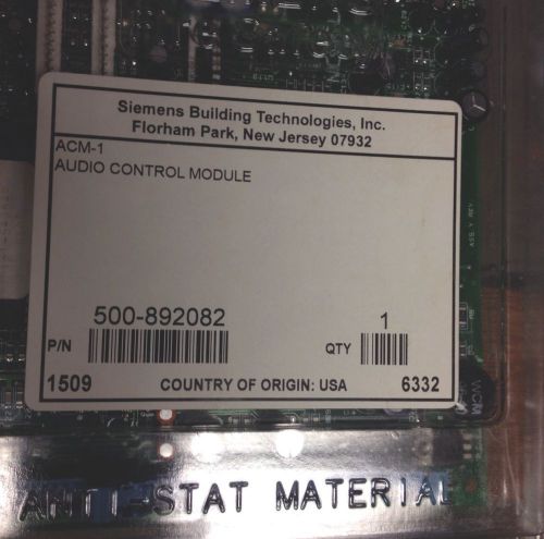 Siemens  Cerberus Pyrotronics ACM-1 Audio Control Module For MXLV System