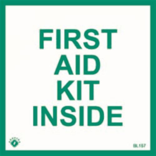 First Aid Kit Sign, Self-Adhesive Vinyl, 4&#034; x 4&#034;