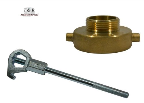 Fire hydrant adapter combo 2-1/2&#034; nst(f) x 1-1/2&#034; nst (m) w/ hd hydrant wrench for sale