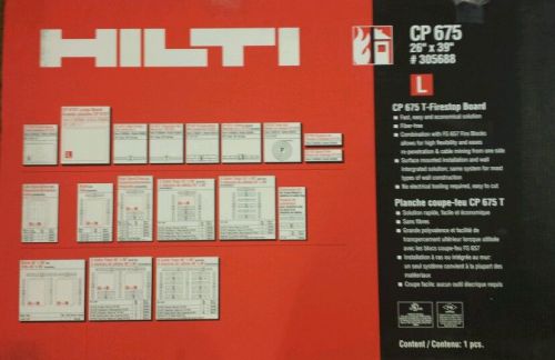 HILTI CP 675 FIRESTOP BOARD 26&#034; X 39&#034; WIRE CABLE FS ONE CP 618 CFS BL CP617 606