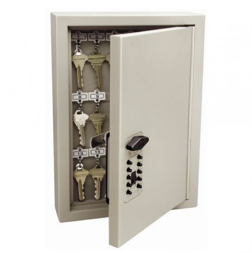 Locking wall mount cabinet for storing keys holds 30 heavy duty metal security for sale