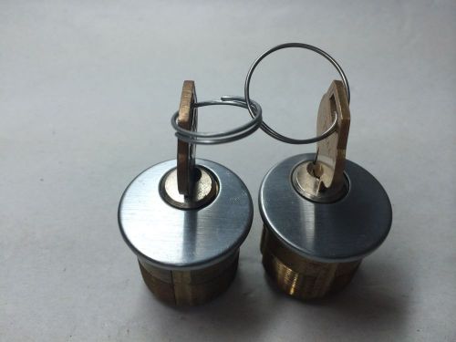 Mortise cylinder 1 1/8&#034; &#034;l 4-5&#034; keyway - two cylinders keyed alike with two keys for sale