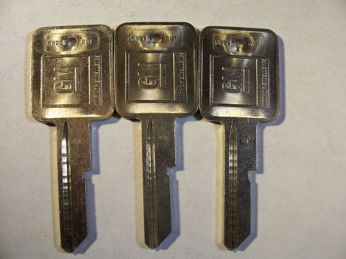 3  OEM  A  GM  KEY BLANK  WITH KNOCKOUT IN PLASE  UNCUT   ORIGINAL