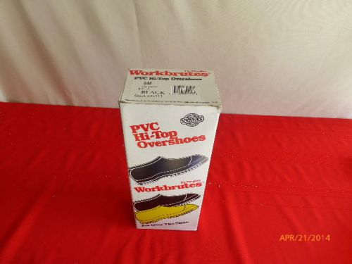 Workbrutes PVC Hi-Top Black Small 6.5 to 8 inches Overshoes 35111 NIB Pair