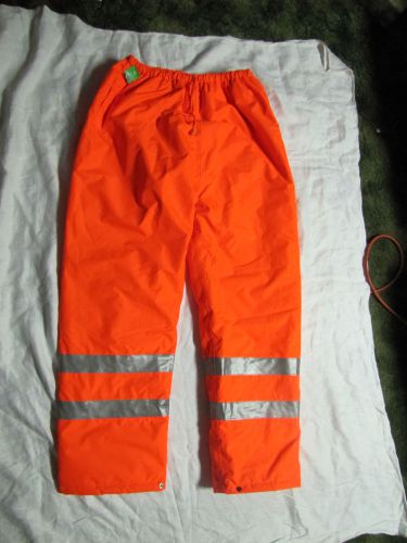 Mens hi vis class e lev 2 safety reflective insulated pant 4xl hi-visible orange for sale