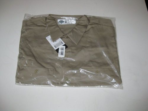 DICKIES LS307KH XL Short Slv Indstrl Shirt, Khaki, Tan