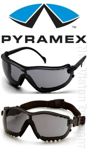 Pyramex V2G Smoke Anti Fog Lens Padded Safety Glasses Hybrid Sun Goggles Z87+