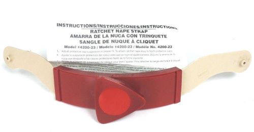 NEW NORTH BY HONEYWELL RATCHET NAPE STRAP 4200-23 RED &amp; TAN FOR HARD HAT