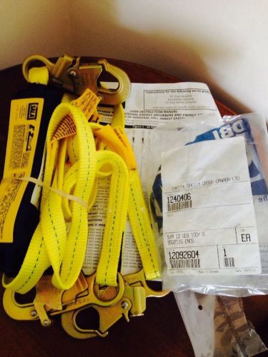 6&#039; 100% ez stop ii tie-off shock absorbing web safety lanyard/ harness for sale