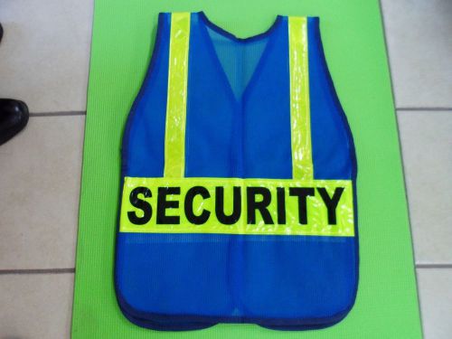 6 SAFETY VESTS Vinyl Coated Mesh with SECURITY signs .