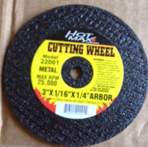 Hot Max 22001 3 by 1/16- Inch by 1/4 Inch Arbor Cut Off Wheel New