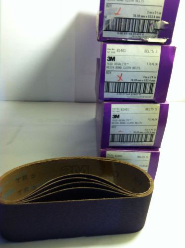 3M BRAND EDP #81401, 3&#034; X 21 &#034; PURPLE REGALITE RESIN BOND 80 GRIT  SANDING BELT