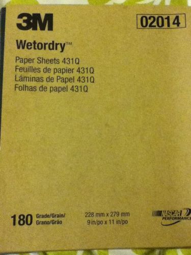 3m wetordry sandpaper sheet 431q nascar performance 180 grade 02014  9&#034; x 11&#034; for sale