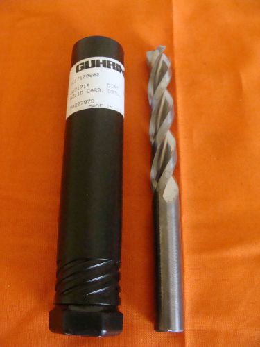 NOS GUHRING 12MM DIA SOLID CARBIDE COOLANT DRILL 135 DEGREE 5 1/8 LONG 3 FLUTE