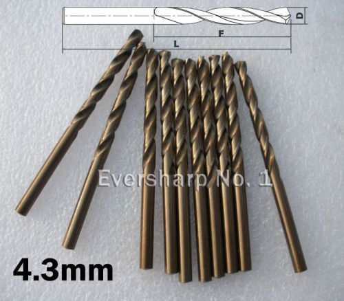 Lot 10pcs Cobalt Twist Drill Bits M35 HSS 4.3mm (.1693&#034;) Stainless Steel Drills