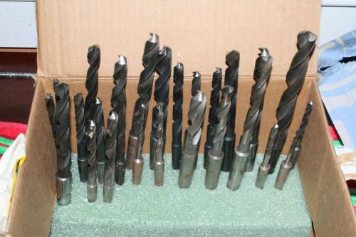 Fraction h.s.s. twist drills morse taper shanks assorted for sale